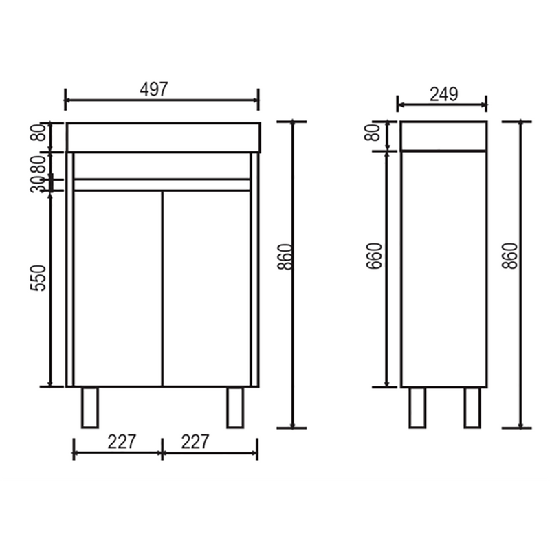 PVC Freestanding White Bathroom Vanity PS500