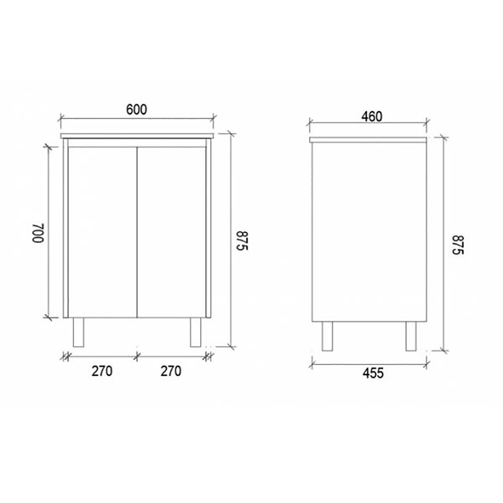 Freestanding White Bathroom Vanity PVC600 - Bathroom Hub