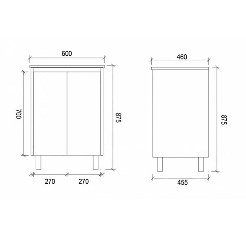 PVC Freestanding White Bathroom Vanity PS600