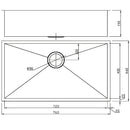 Eden Single Bowl Kitchen Sink 760 x 440mm PS720