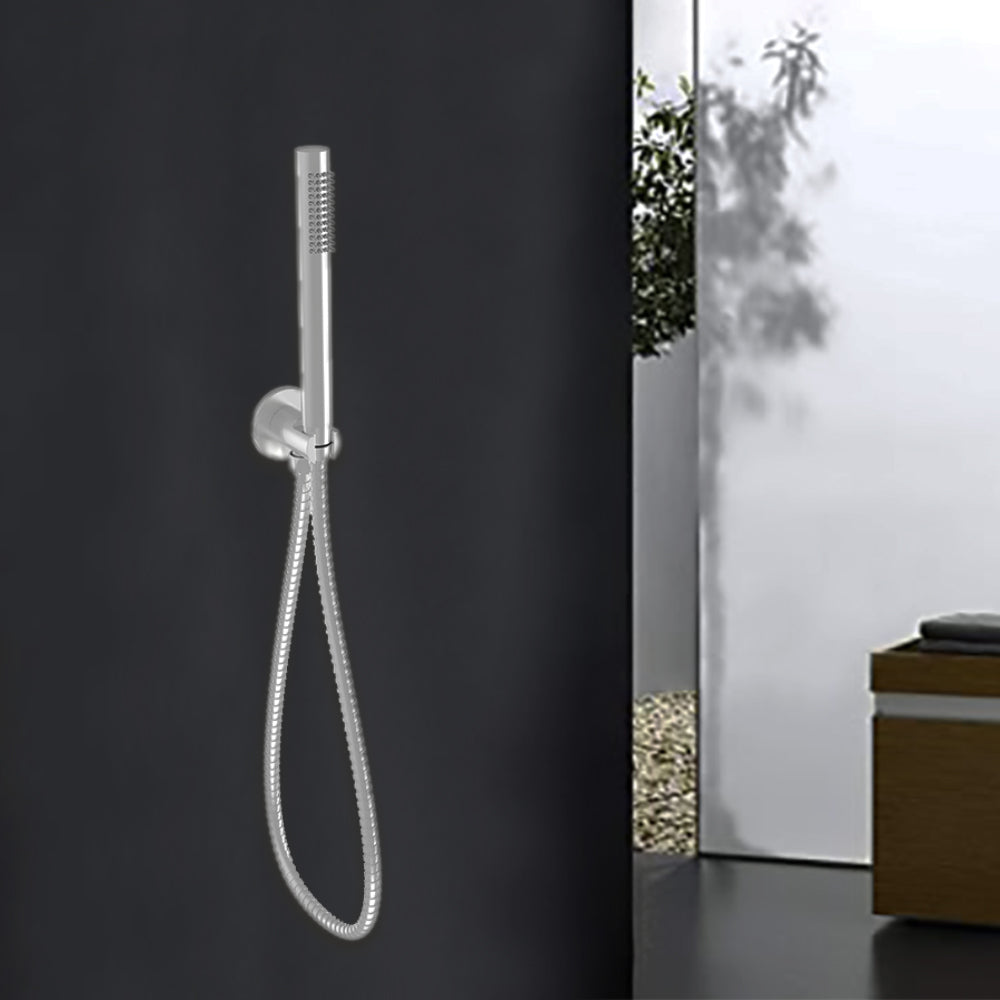 Tube Hand Shower on Bracket Brushed Nickel PSH003-2BN - Bathroom Hub
