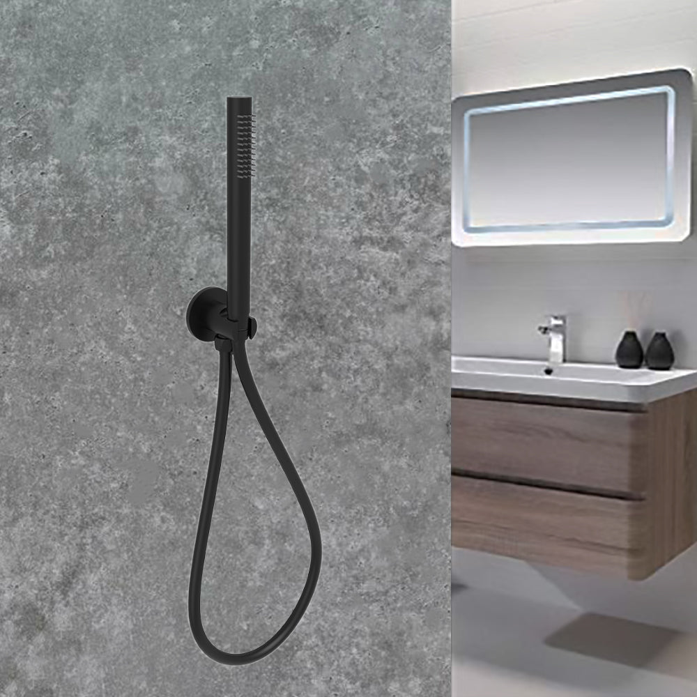 Tube Hand Shower on Bracket Matt Black PSH003-2B - Bathroom Hub