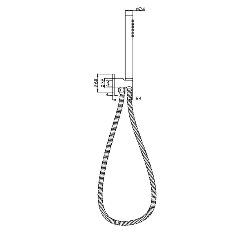 Tube Hand Shower on Bracket PSH003-2GM