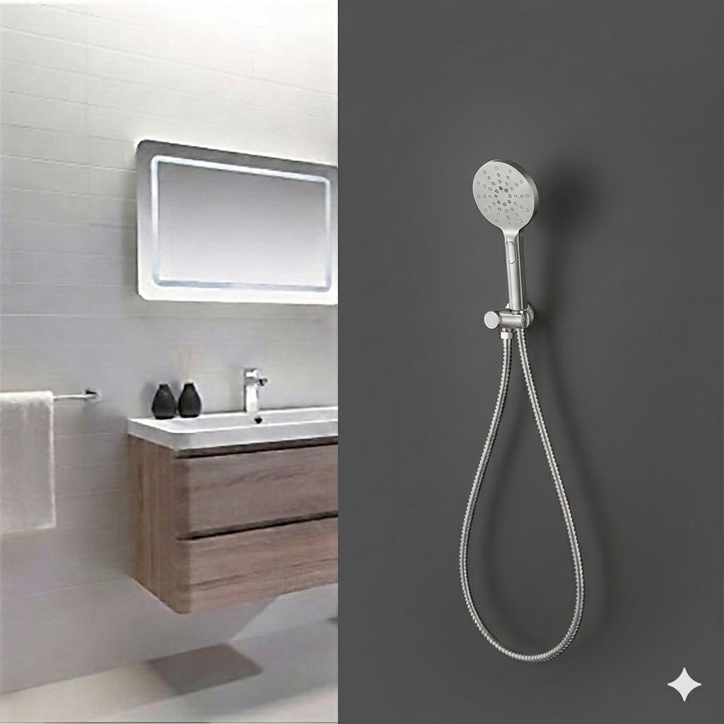 Otus Hand Shower on Bracket Gunmetal PSH036-1-GM - Bathroom Hub