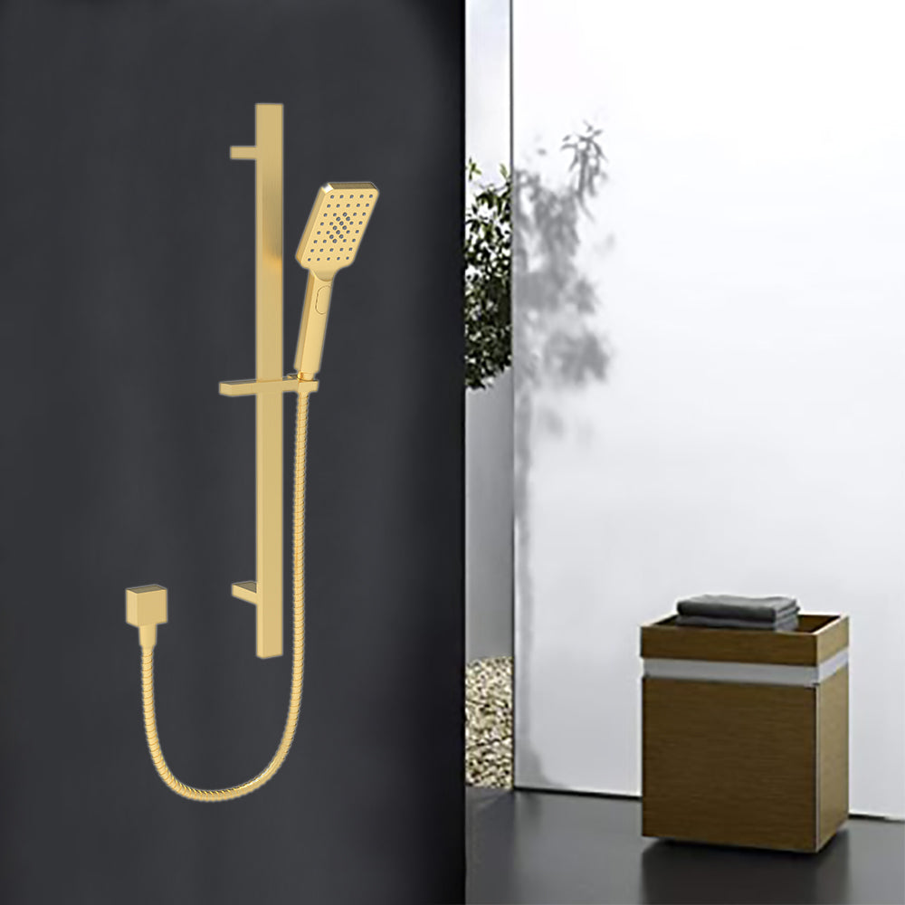 Eden Sliding Shower Rail Brushed Gold PSH037-BG - Bathroom Hub