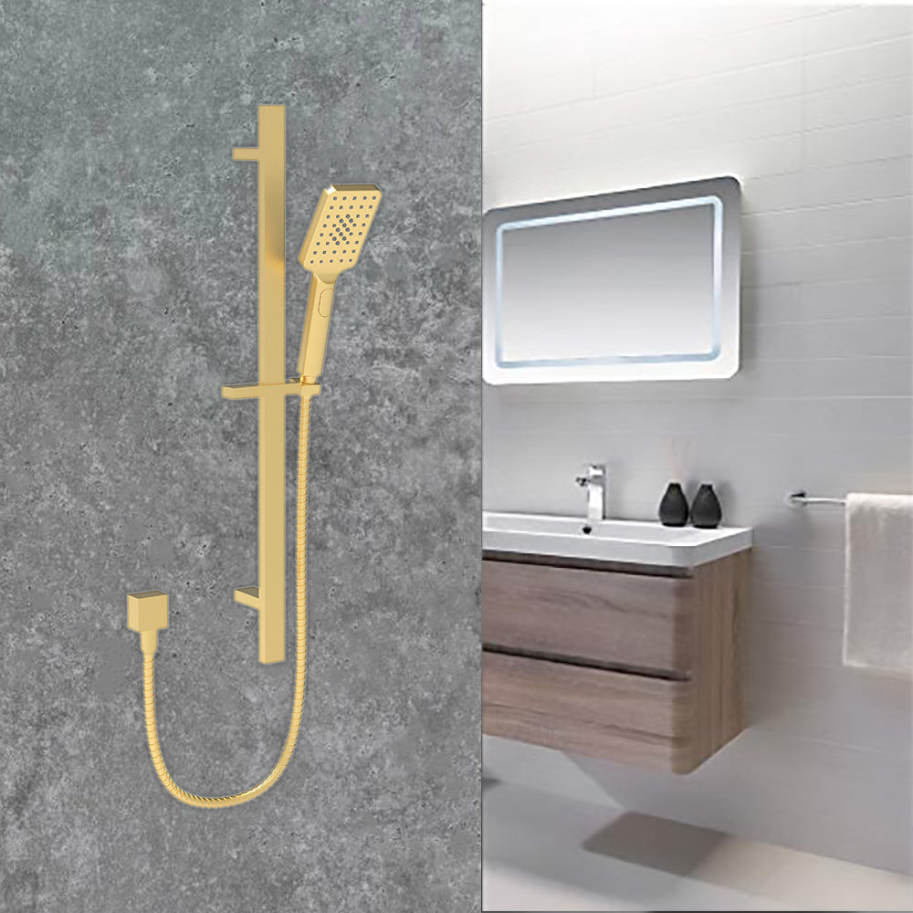 Eden Sliding Shower Rail Brushed Gold PSH037-BG - Bathroom Hub