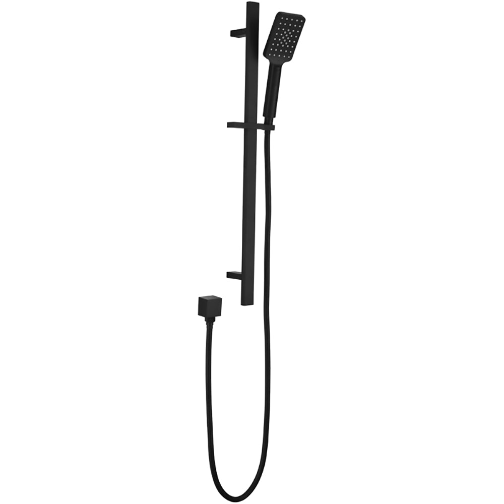 Eden Sliding Shower Rail Matt Black PSH037-B - Bathroom Hub