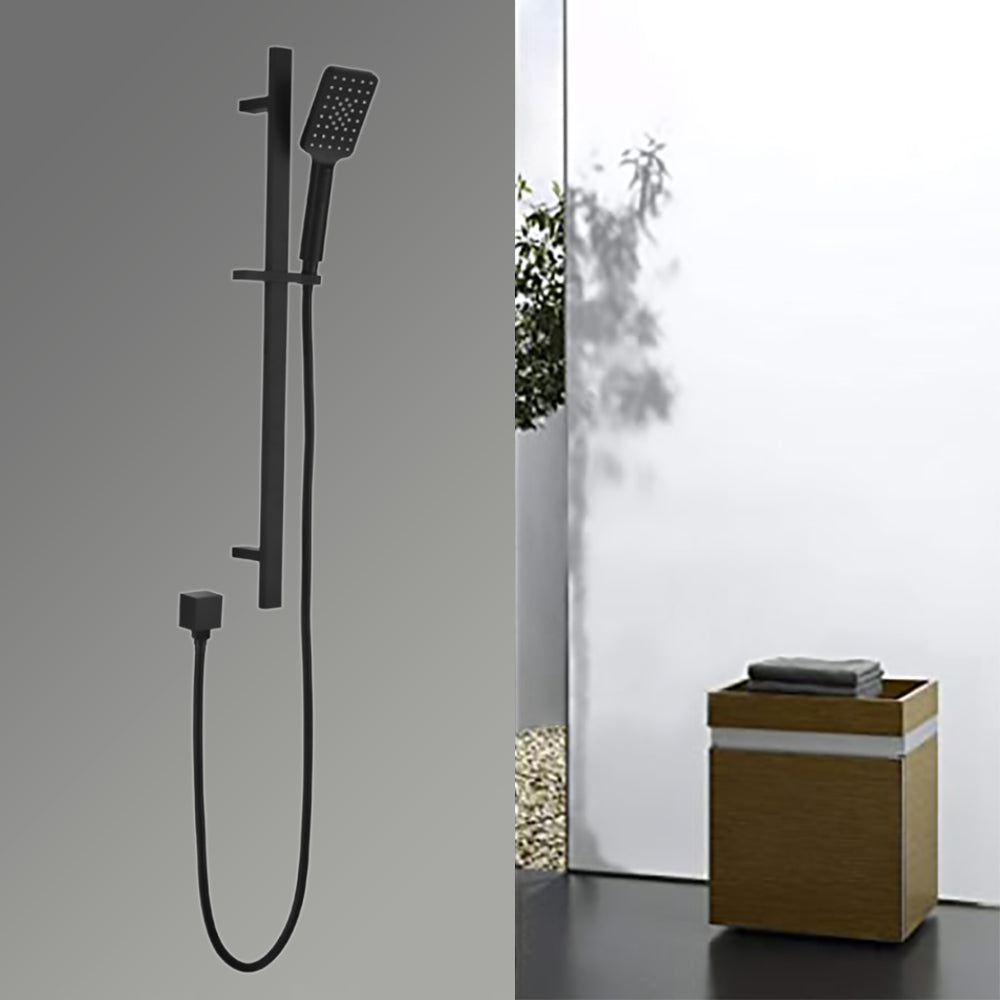 Eden Sliding Shower Rail Matt Black PSH037-B - Bathroom Hub
