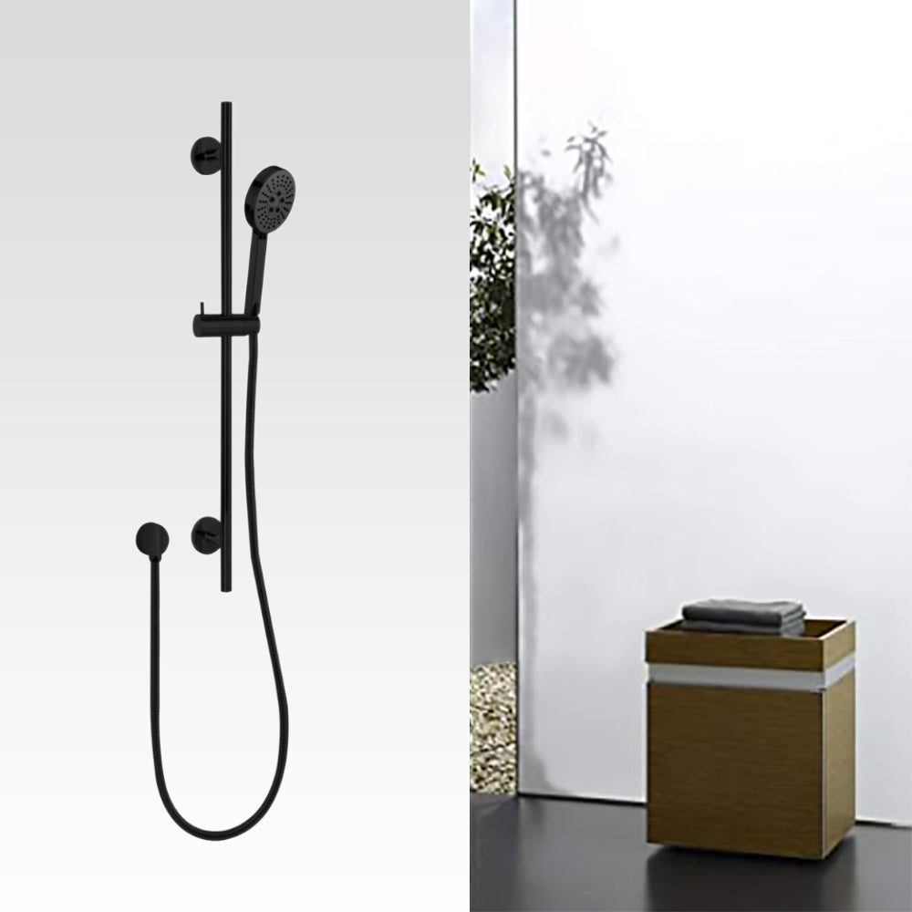 Otus Sliding Shower Rail Matt Black PSH039-B - Bathroom Hub