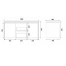 PVC Double Bowl Wall Hung White Bathroom Vanity WPC1200D