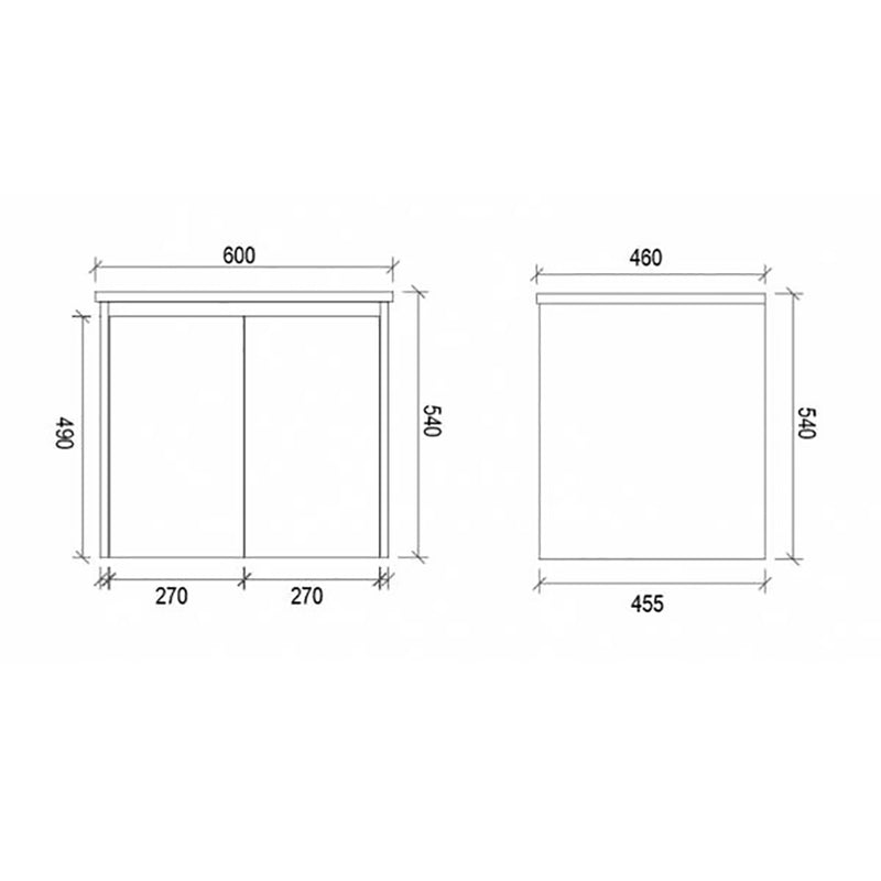 PVC Wall Hung White Bathroom Vanity PWH600