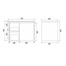 PVC Wall Hung White Bathroom Vanity WPC750L