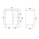 PVC Wall Hung White Bathroom Vanity WPC750R