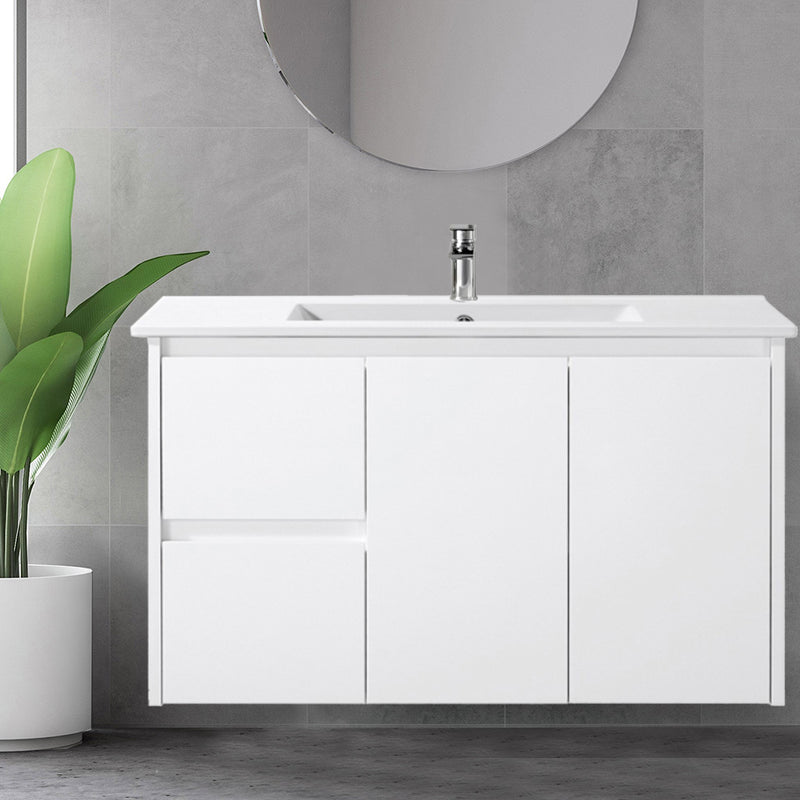 Wall Hung White Bathroom Vanity PWH900L In Sydney 