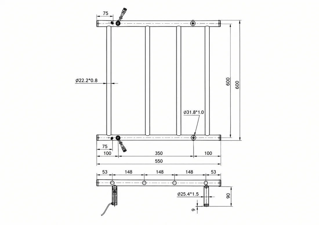 Spirit 4 Bar Heated Towel Rail JY-S400-AB- Bathroom Hub