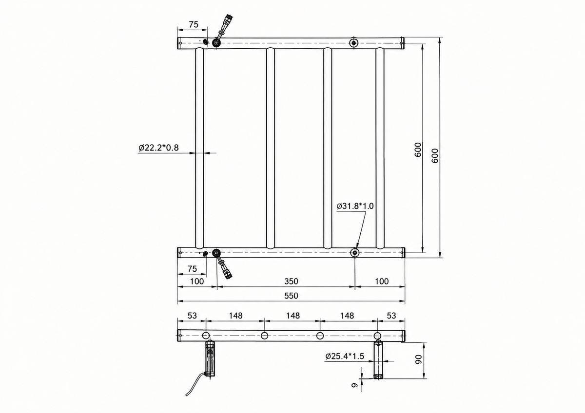 Spirit 4 Bar Heated Towel Rail JY-S400-BG - Bathroom Hub
