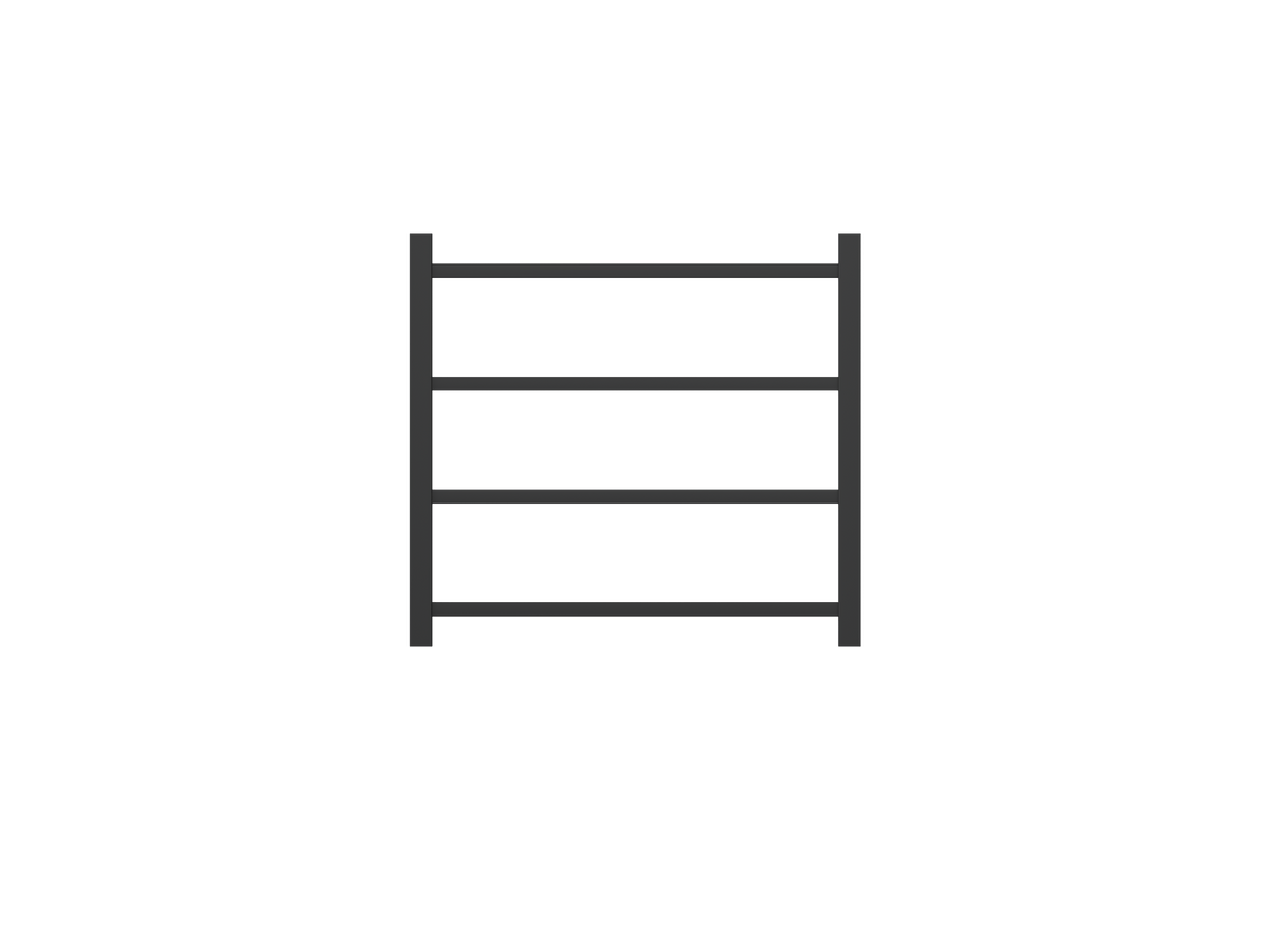 Spirit 4 Bar Heated Towel Rail JY-S400-MB - Bathroom Hub