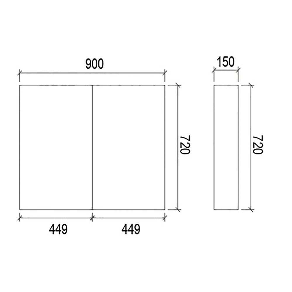 Shaving Cabinet White PC900 - Bathroom Hub