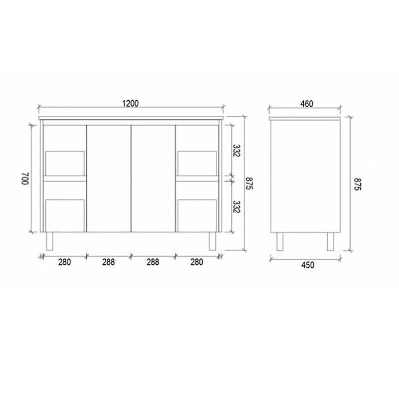 Hampton Style Freestanding White Bathroom Vanity SH1200