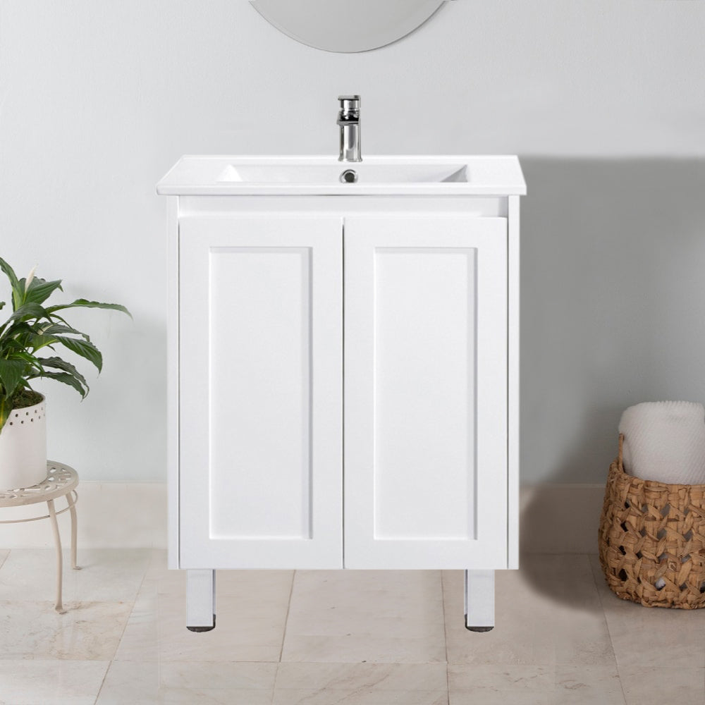 Hampton Style Freestanding White Bathroom Vanity SH600 - Bathroom Hub