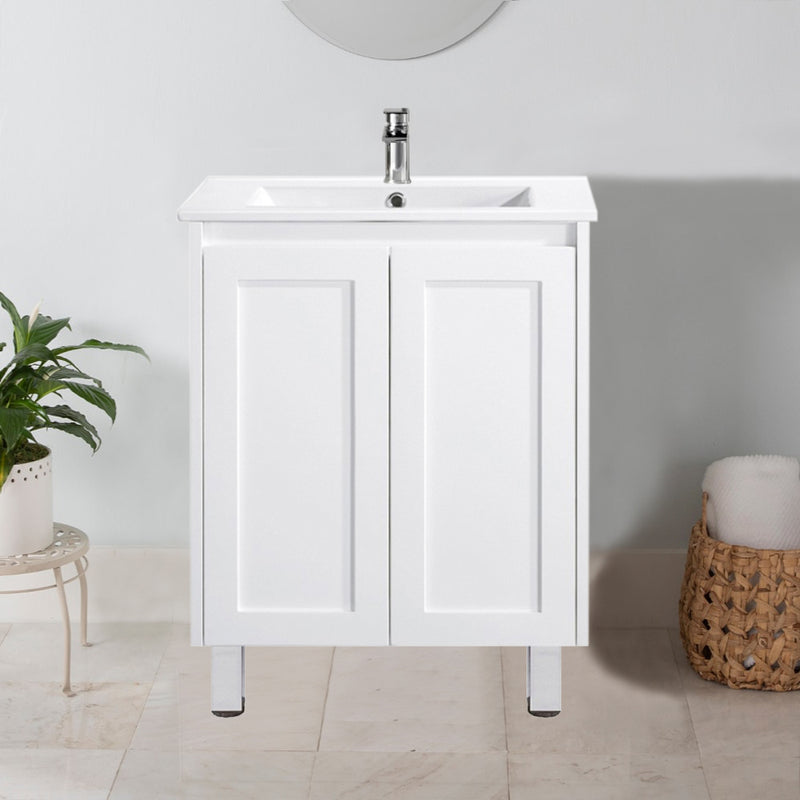 Hampton Style Freestanding White Bathroom Vanity SH600