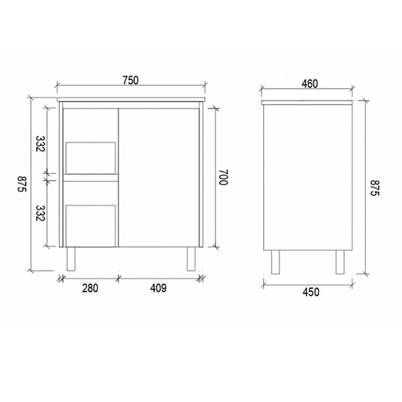 Hampton Style Freestanding White Bathroom Vanity SH750L