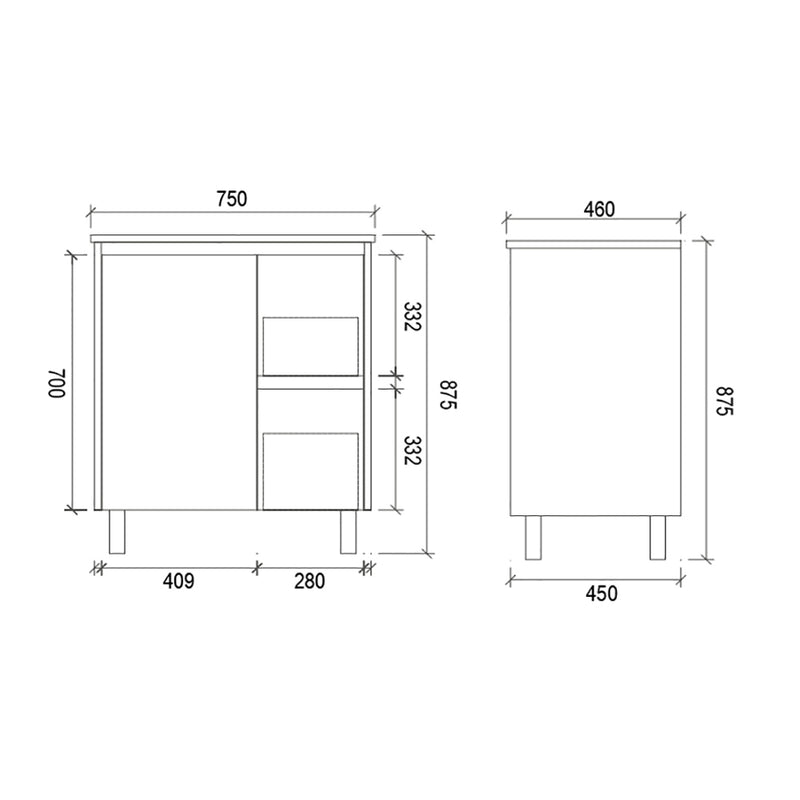 Hampton Style Freestanding White Bathroom Vanity SH750R