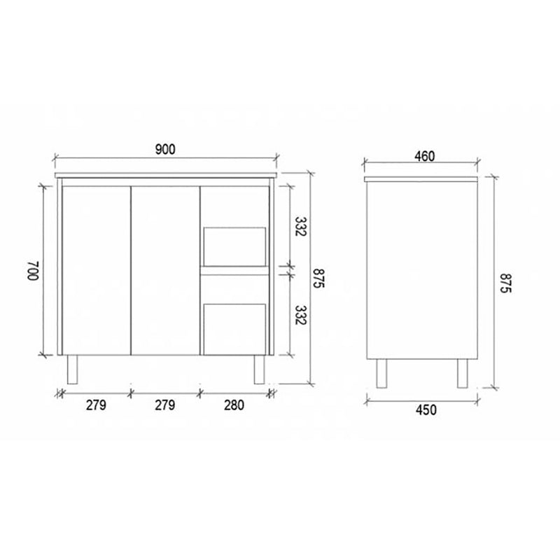 Hampton Style Freestanding White Bathroom Vanity SH900R