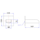 Yale Square Slot Bath Spout - SP23