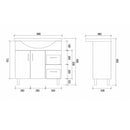 Semi-Recessed Freestanding White Bathroom Vanity SR900R