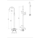 Otus Slimline Freestanding Bath Mixer Brush Copper SSBF2070-BC