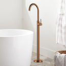 Otus Slimline Freestanding Bath Mixer Brush Copper SSBF2070-BC