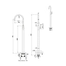 Otus Slimline Freestanding Bath Mixer Gunmetal SSBF2070-GM