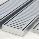 Aluminium Slimline Shower Grate Drain Silver 300-3000x100x21mm