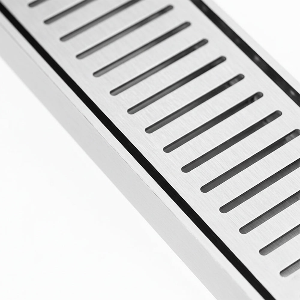 Aluminium Slimline Shower Grate Drain Silver 300-3000x100x21mm - Bathroom Hub