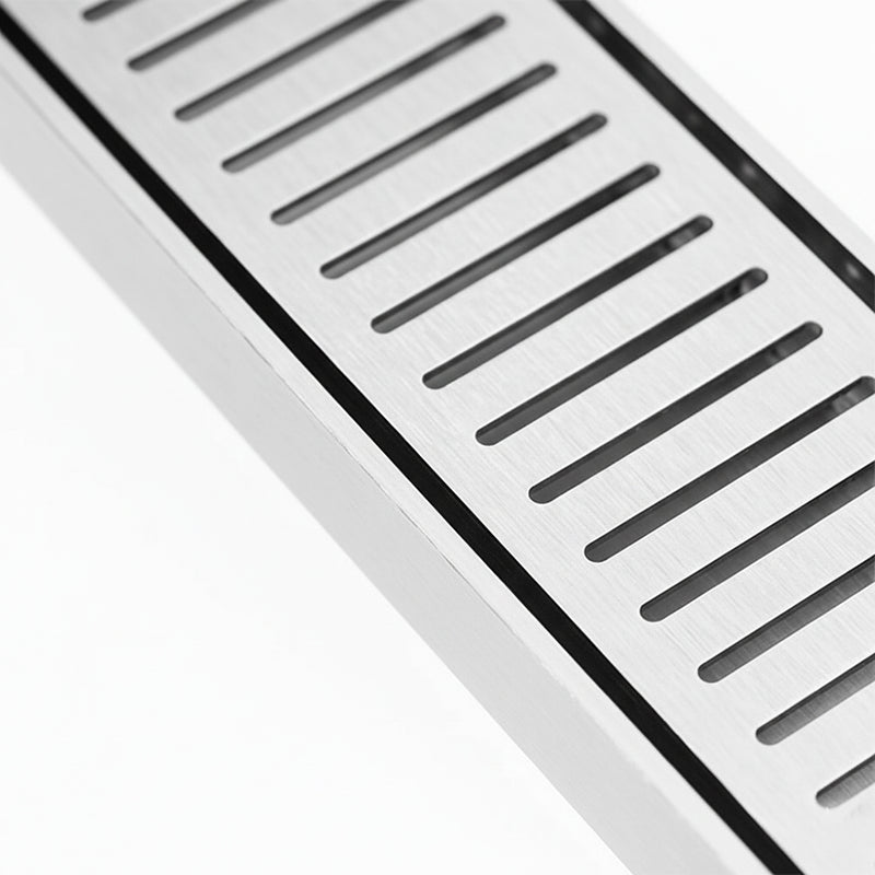 Aluminium Slimline Shower Grate Drain Silver 300-3000x100x21mm