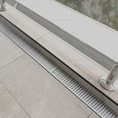 Aluminium Slimline Shower Grate Drain Silver 300-3000x100x21mm