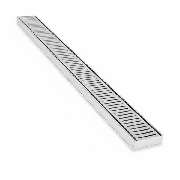 Aluminium Slimline Shower Grate Drain Silver 300-3000x100x21mm