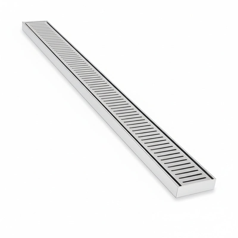 Aluminium Slimline Shower Grate Drain Silver 300-3000x100x21mm
