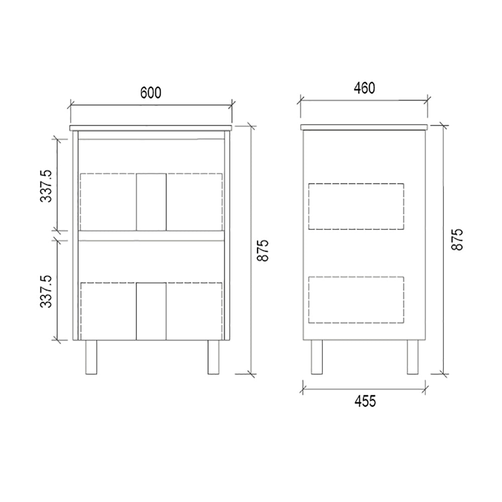 Two Drawers Freestanding White Bathroom Vanity TD600