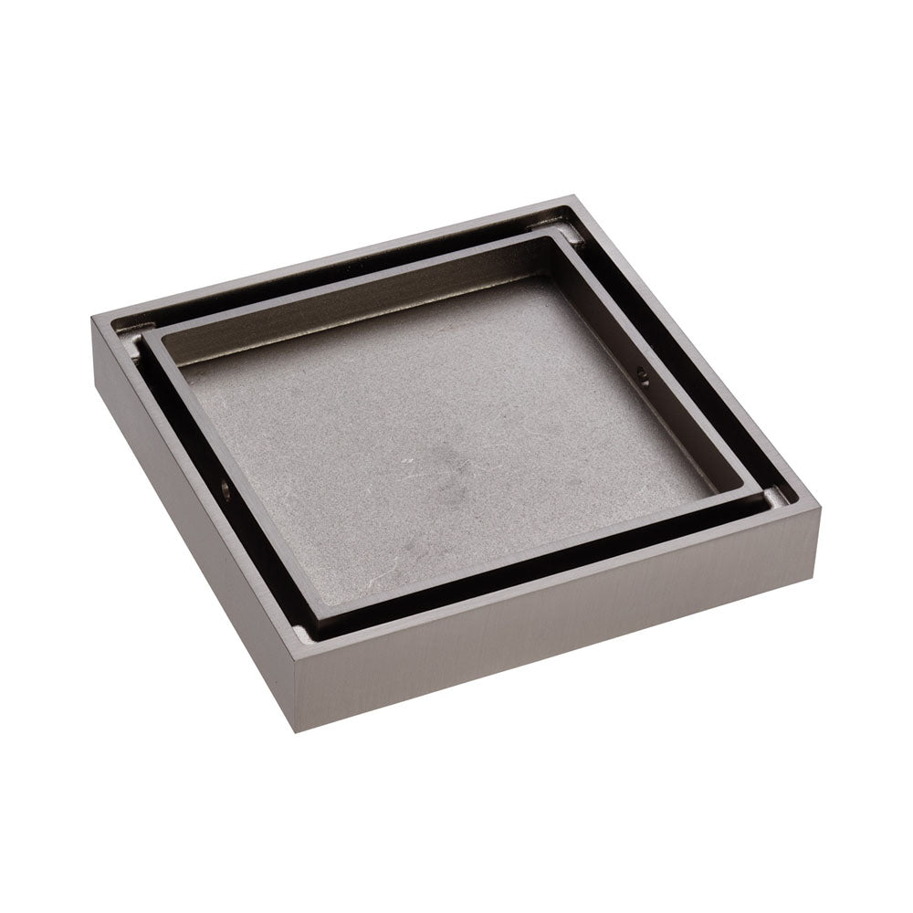 Square Tile 2-in-1 Floor Waste, 88mm Outlet, Brushed Nickel - Bathroom Hub