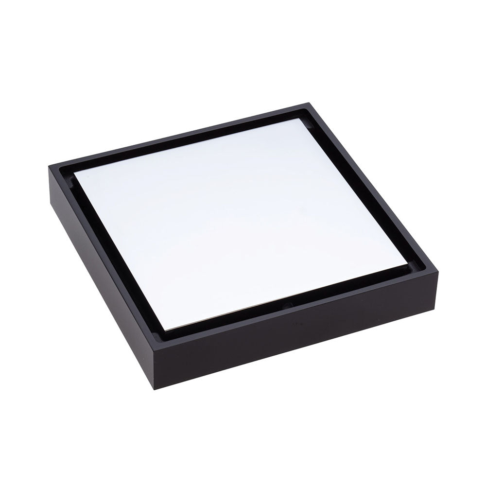 Square Tile 2-in-1 Floor Waste, 88mm Outlet, Matte Black and Chrome - Bathroom Hub