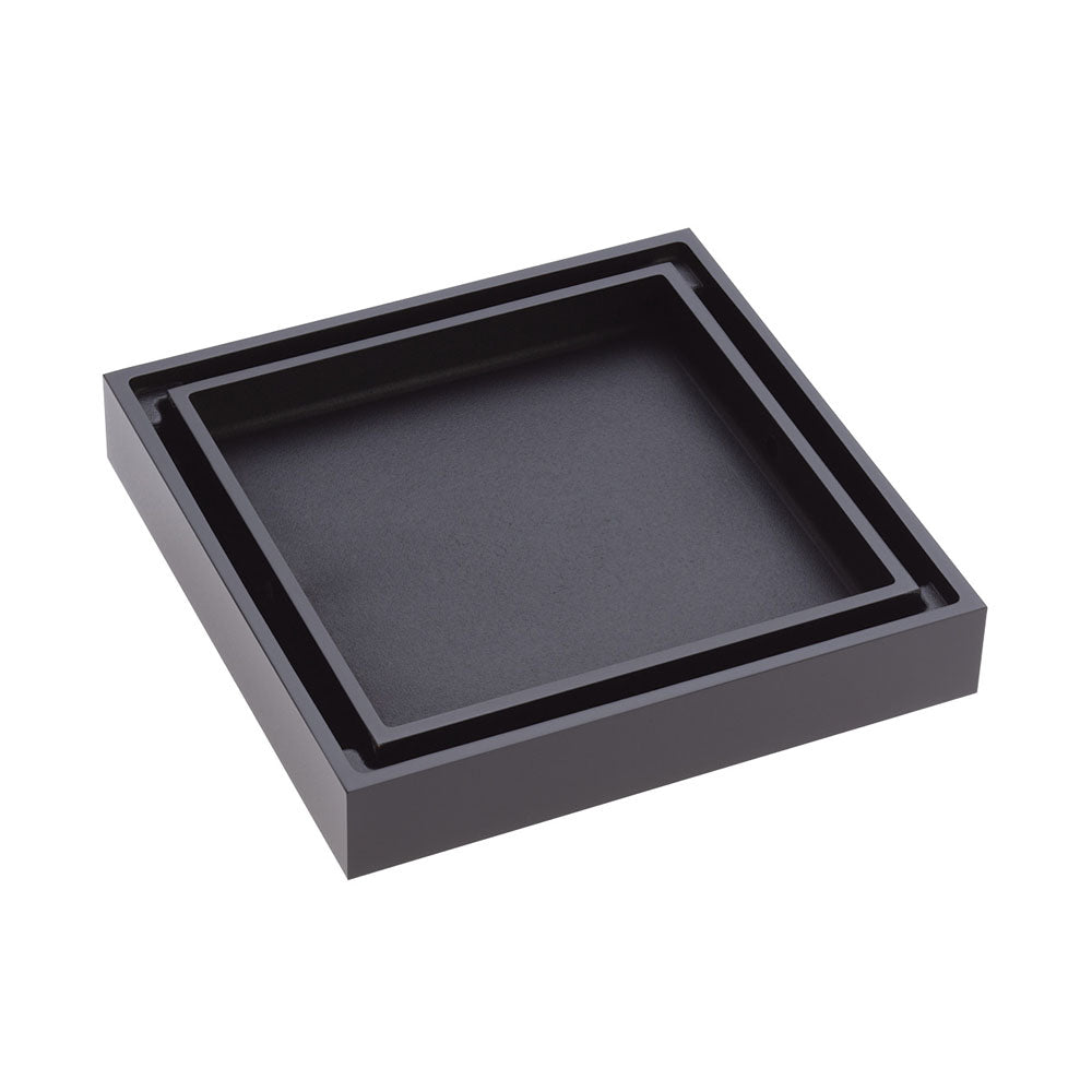 Square Tile 2-in-1 Floor Waste, 88mm Outlet, Matte Black - Bathroom Hub