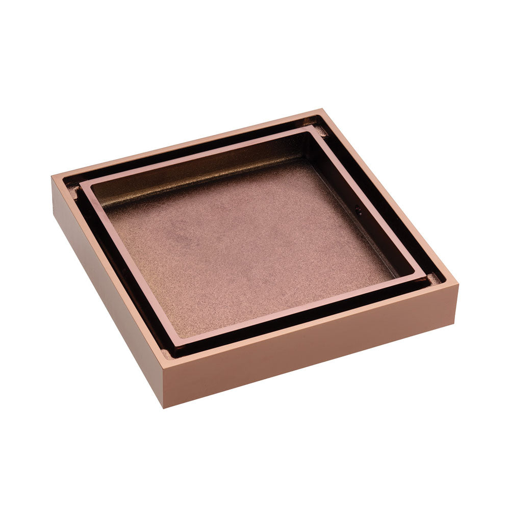 Square Tile 2-in-1 Floor Waste, 88mm Outlet, Rose Gold - Bathroom Hub