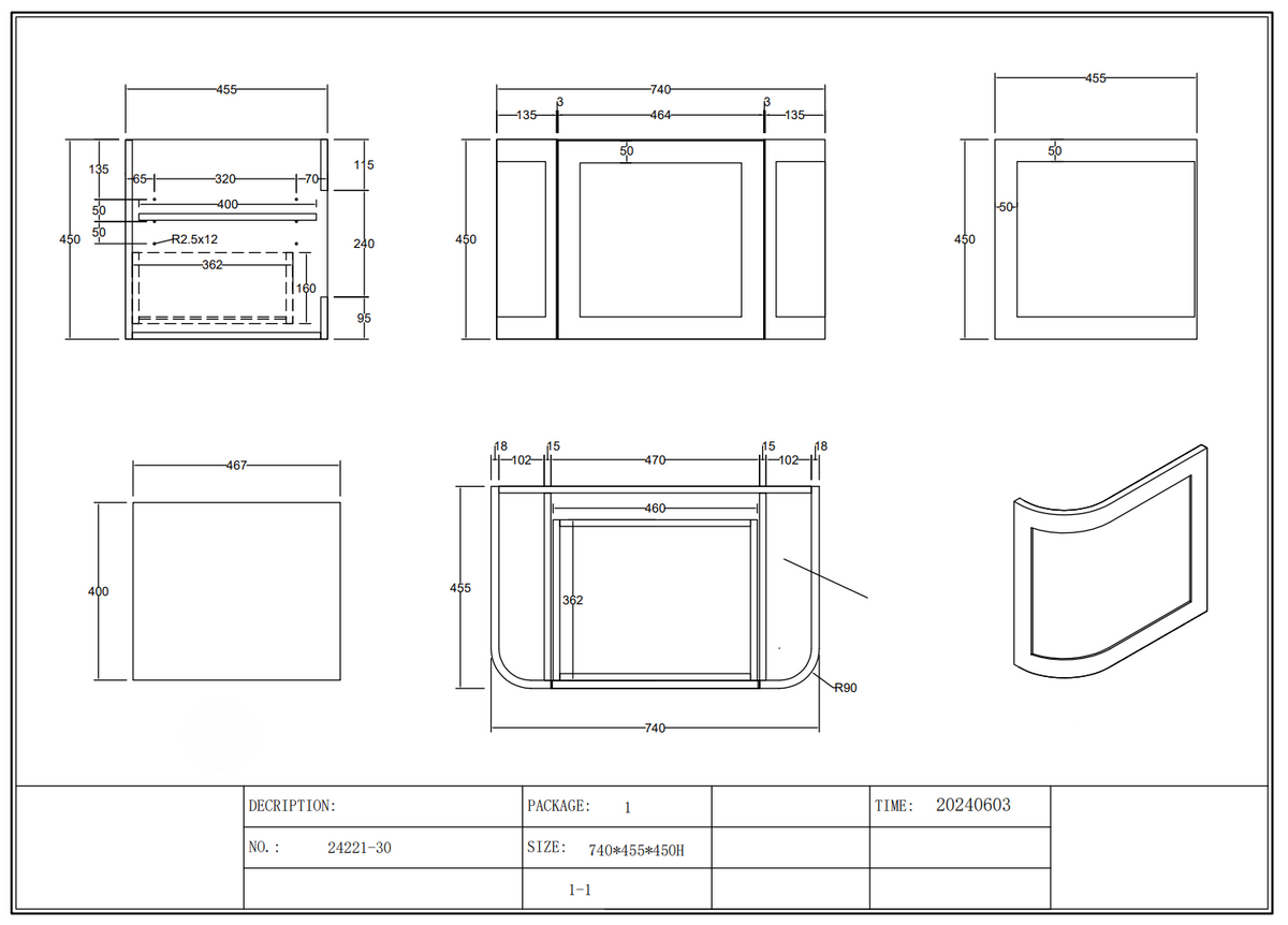 Curved Shaker Wall Hung Matt White Vanity Unit 750mm WH24221-750_MW - Bathroom Hub