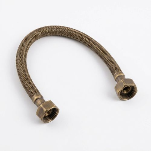 Vision Polymer Braided Flexible Bidet Hose 300mm Antique Brass - VBBH-300-AB- bathroom-hub-online