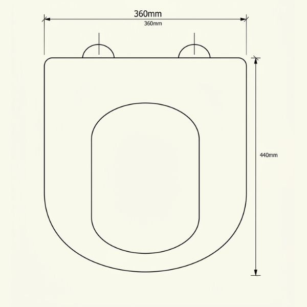 Vision Slim D Shape Urea-formaldehyde Toilet Seat - UTSW2