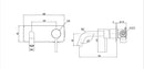 Technical drawing of a mechanical component with dimensions and specifications.