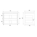 Two Draws Wall Hung Dark Grey Bathroom Vanity WHDM750