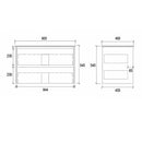 Two Draws Wall Hung Dark Grey Bathroom Vanity WHDM900
